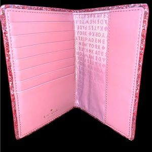 Kate Spade New York bifold wallet with glitter trim